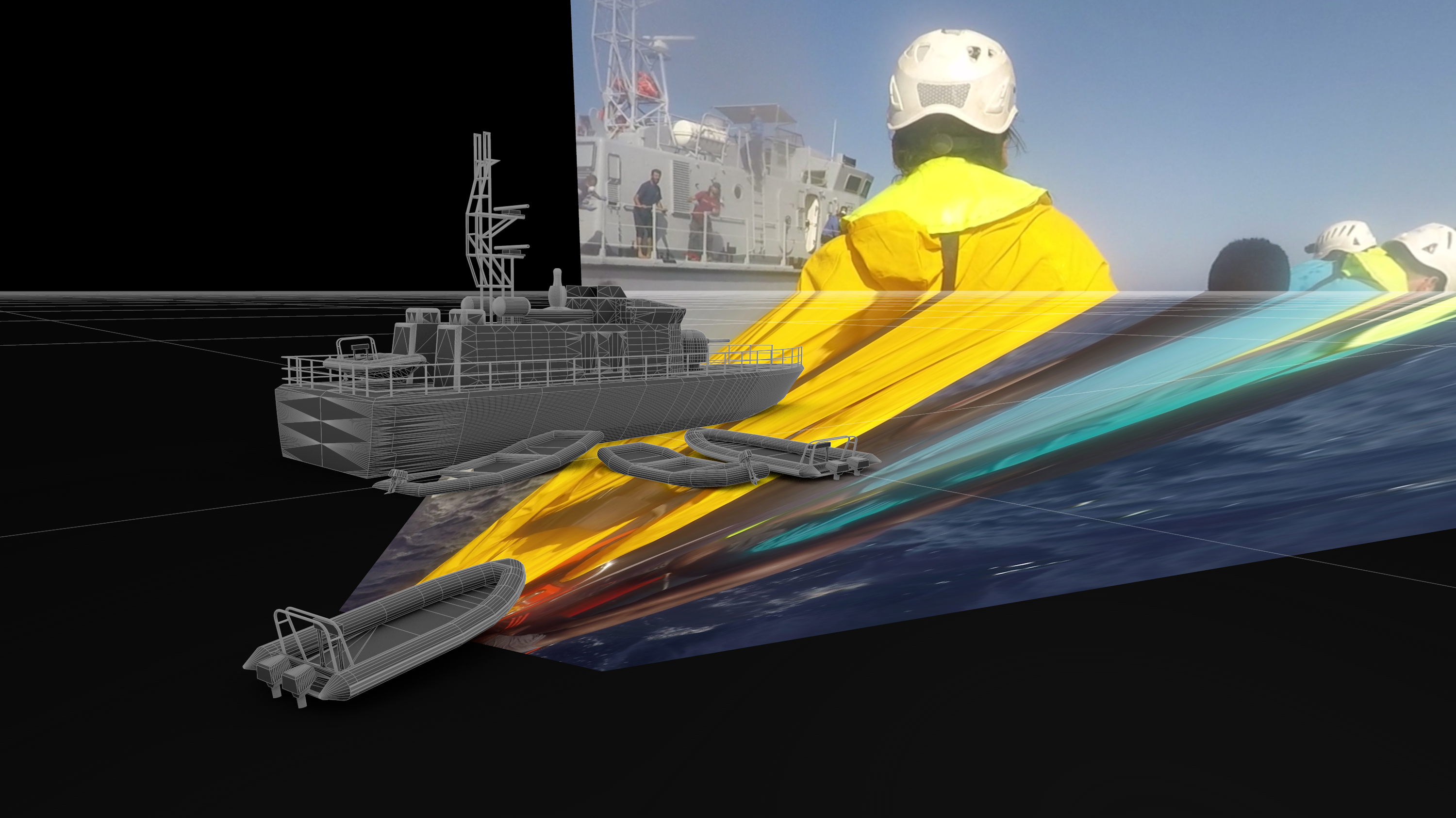 16 e 17. 2018, Sea-Watch vs Libyan Coast Guard, investigazione di Forensic Architecture: https://forensic-architecture.org/investigation/seawatch-vs-the-libyan-coastguard